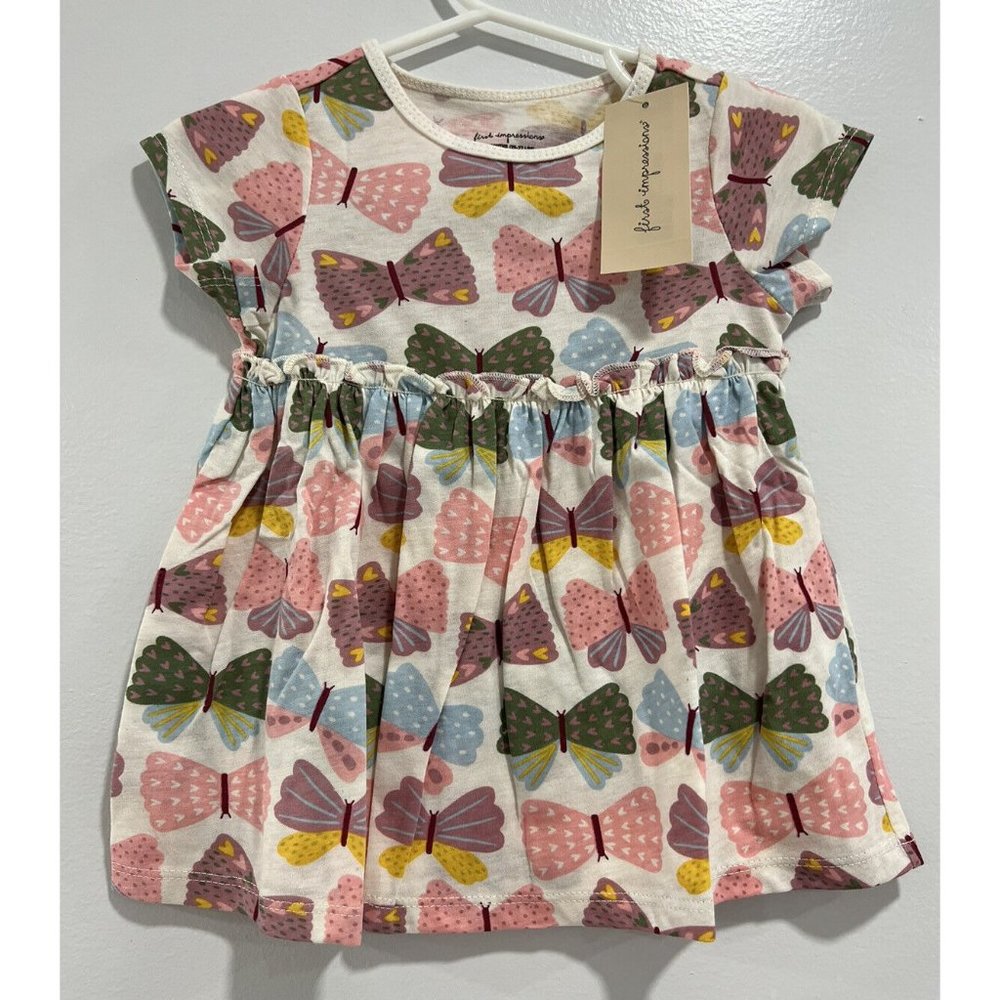 Lot 2 First Impressions Baby Girls 18 Months Long  & Short Sleeve Butterfly NWT